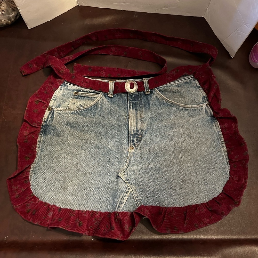 Upcycled wrangler apron